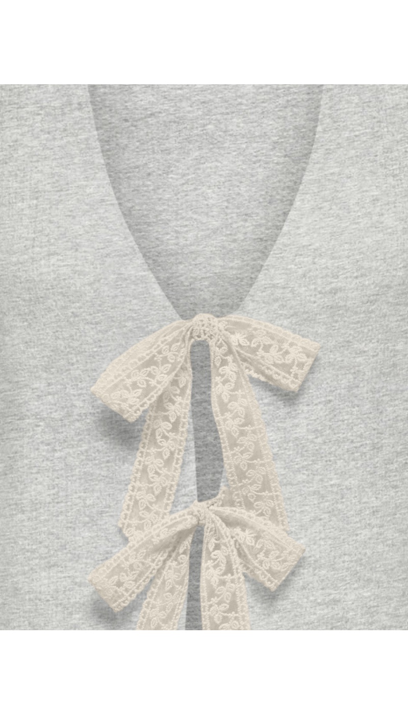 Gilet Noeud Light Grey Melange ONLNELLIE ONLY - 2 | TOPS